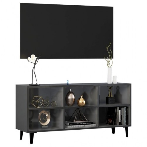 Tv-skab med metalben 103,5x30x50 cm grå højglans