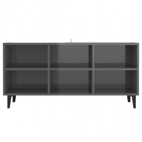 Tv-skab med metalben 103,5x30x50 cm grå højglans