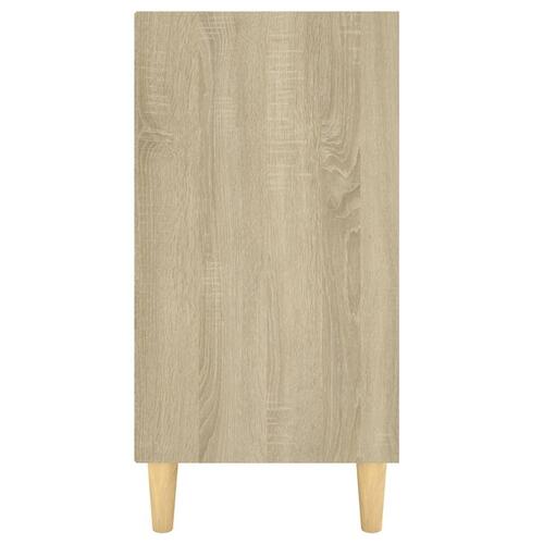 Skænk 103,5x35x70 cm konstrueret træ hvid og sonoma-eg