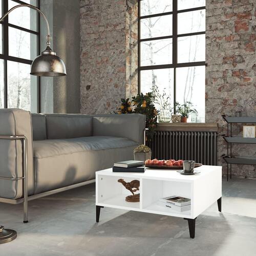 Sofabord 60x60x30 cm konstrueret træ hvid