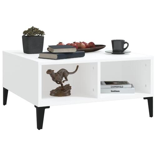 Sofabord 60x60x30 cm konstrueret træ hvid