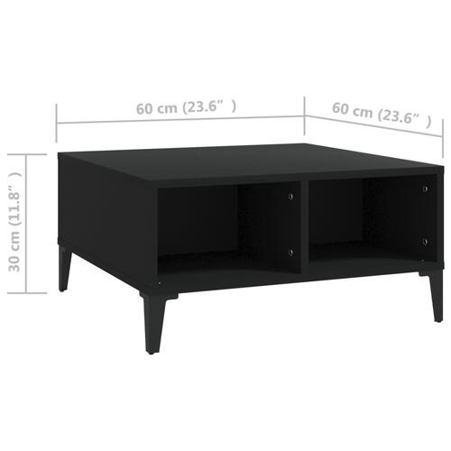 Sofabord 60x60x30 cm konstrueret træ sort