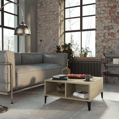 Sofabord 60x60x30 cm konstrueret træ sonoma-eg