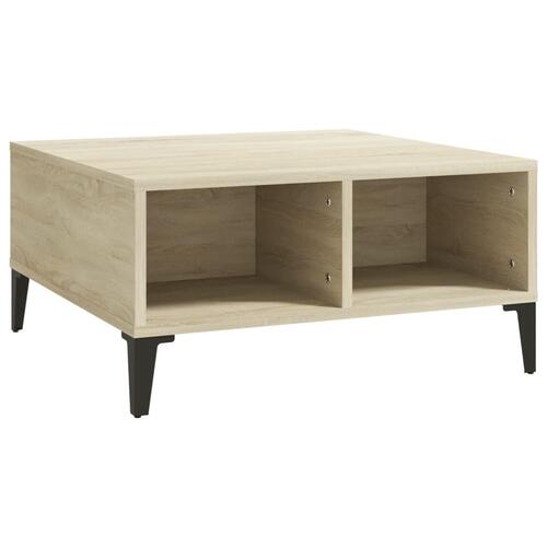 Sofabord 60x60x30 cm konstrueret træ sonoma-eg