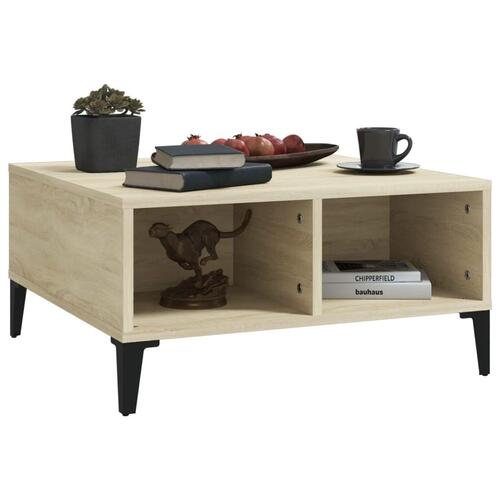 Sofabord 60x60x30 cm konstrueret træ sonoma-eg