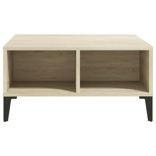 Sofabord 60x60x30 cm konstrueret træ sonoma-eg
