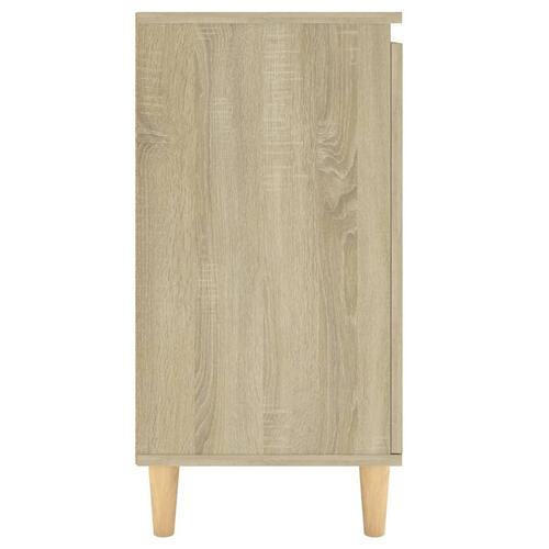 Skænk med massive træben 60x35x70 cm konstrueret træ sonoma-eg
