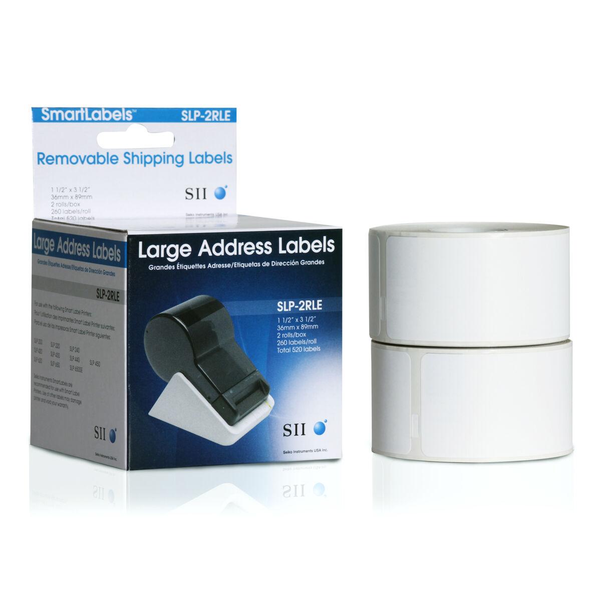 Etiketter til printer Seiko SLP-2RLE hvid 36 × 89 mm - 2 ruller (520 etiketter) billede