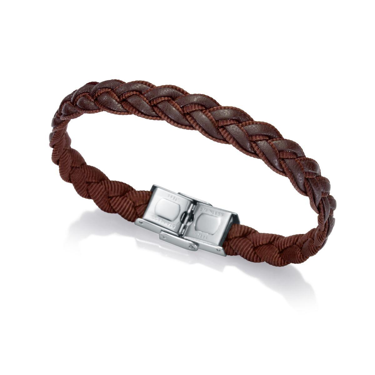 Armbånd til mænd - flettet, brun billede
