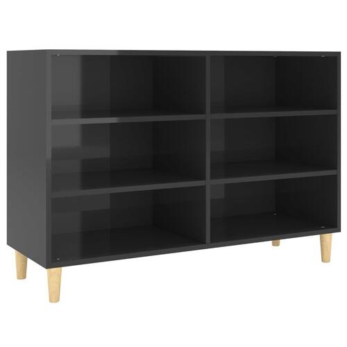 Skænk 103,5x35x70 cm konstrueret træ sort højglans