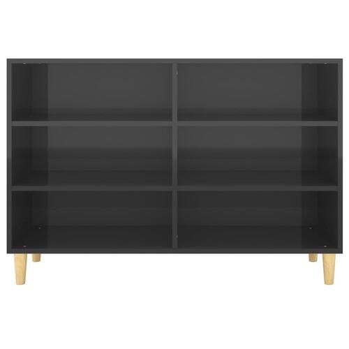 Skænk 103,5x35x70 cm konstrueret træ sort højglans