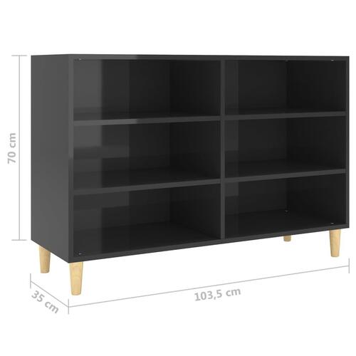 Skænk 103,5x35x70 cm konstrueret træ sort højglans