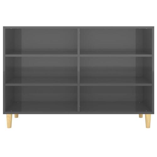 Skænk 103,5x35x70 cm konstrueret træ grå højglans