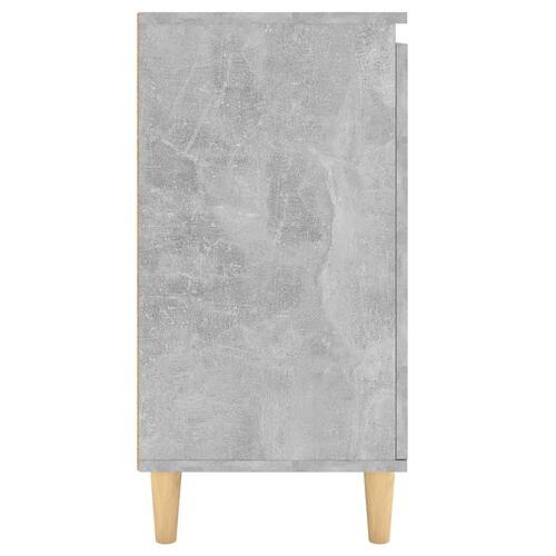 Skænk med massive træben 60x35x70 cm konstrueret betongrå