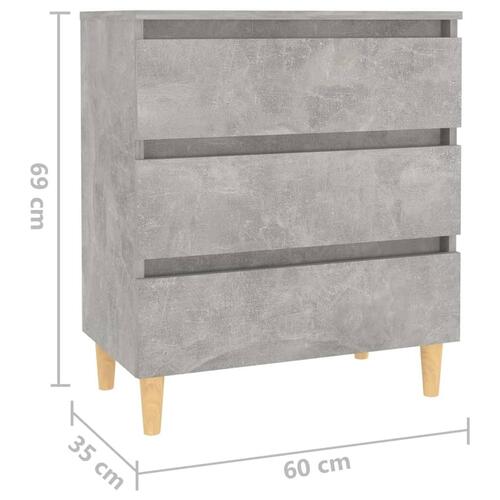 Skænk 60x35x69 cm spånplade betongrå
