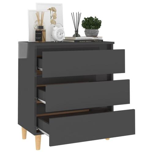 Skænk 60x35x69 cm konstrueret træ grå højglans