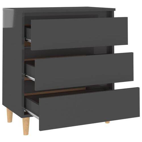 Skænk 60x35x69 cm konstrueret træ grå højglans