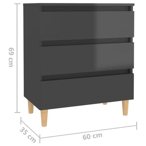Skænk 60x35x69 cm konstrueret træ grå højglans
