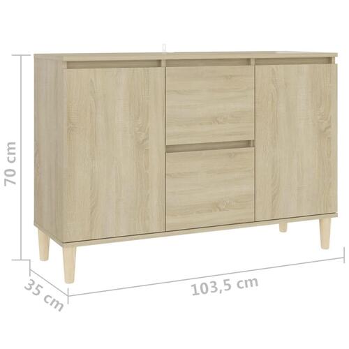 Skænk 101x35x70 cm konstrueret træ sonoma-eg