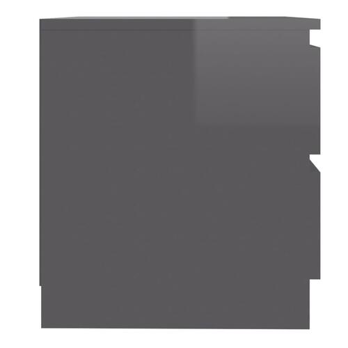 Sengeskabe 2 stk. 50x39x43,5 cm spånplade grå højglans