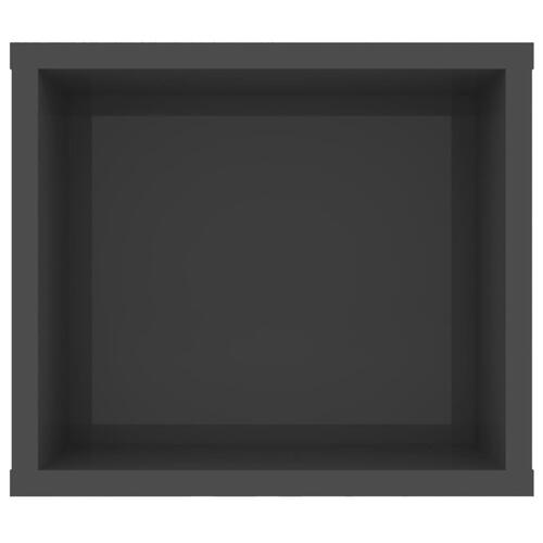 Væghængt tv-bord 100x30x26,5 cm konstrueret træ grå højglans