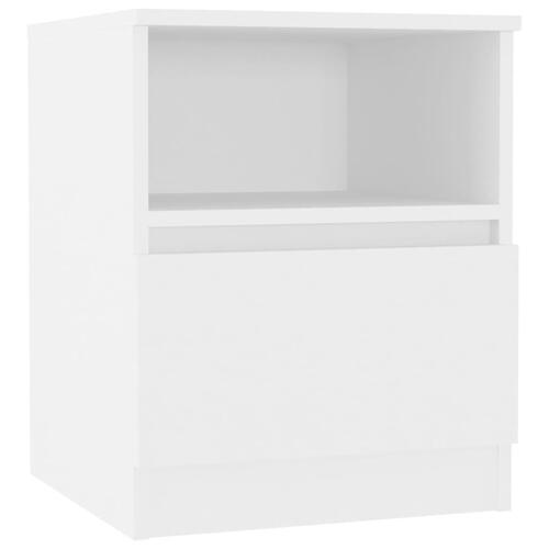 Sengeborde 2 stk. 40x40x50 cm konstrueret træ hvid