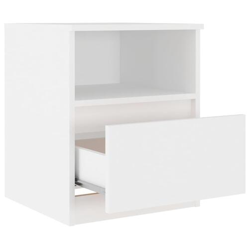 Sengeborde 2 stk. 40x40x50 cm konstrueret træ hvid