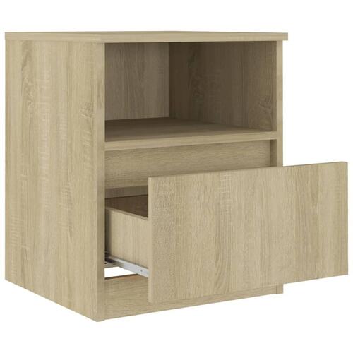 Sengeskab 2 stk. 40x40x50 cm konstrueret træ sonoma-eg