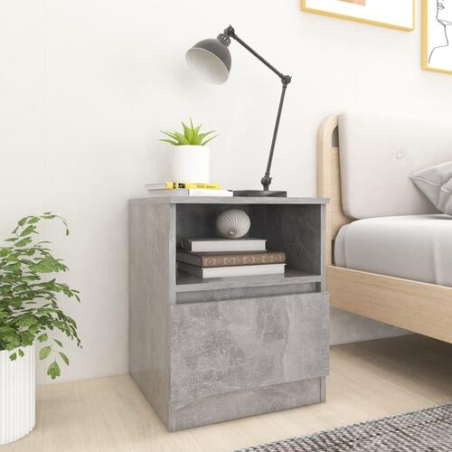 Sengeskab 2 stk. 40x40x50 cm konstrueret træ betongrå