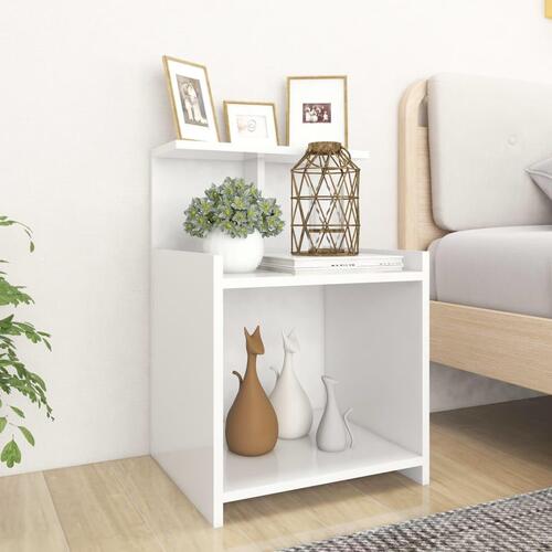 Sengebord 40x35x60 cm spånplade hvid