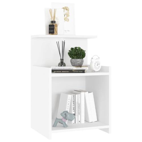Sengebord 40x35x60 cm spånplade hvid