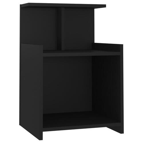 Sengeborde 2 stk. 40x35x60 cm spånplade sort