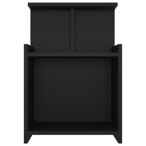 Sengeborde 2 stk. 40x35x60 cm spånplade sort