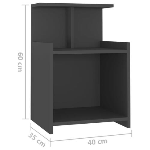 Sengebord 40x35x60 cm spånplade grå