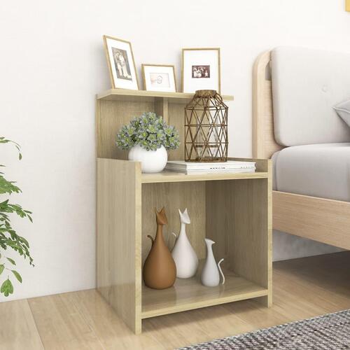 Sengeskabe 2 stk. 40x35x60 cm spånplade sonoma-eg