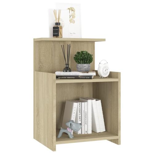 Sengeskabe 2 stk. 40x35x60 cm spånplade sonoma-eg