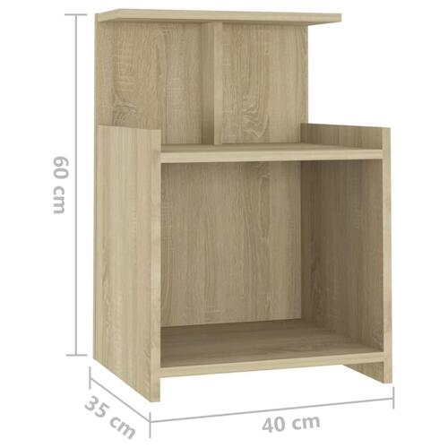 Sengeskabe 2 stk. 40x35x60 cm spånplade sonoma-eg