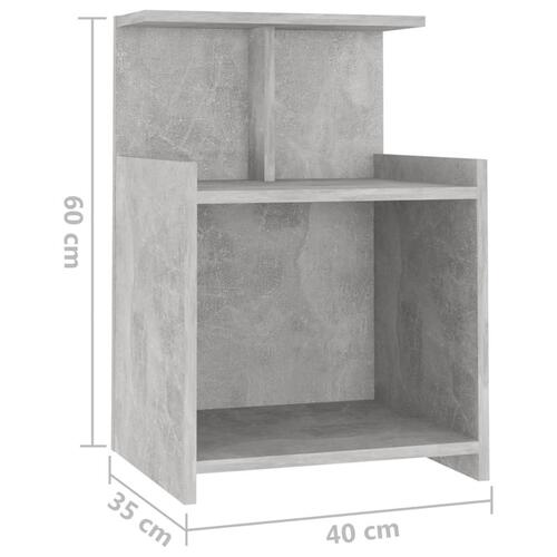 Sengeskab 40x35x60 cm spånplade betongrå