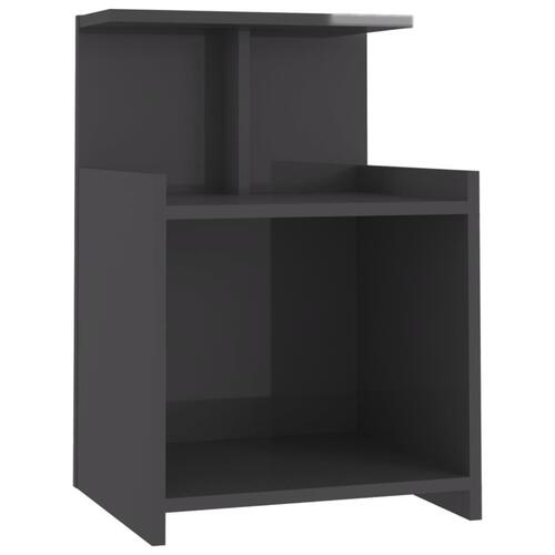 Sengeborde 2 stk. 40x35x60 cm spånplade grå højglans