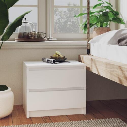 Sengeskabe 2 stk. 50x39x43,5 cm spånplade hvid