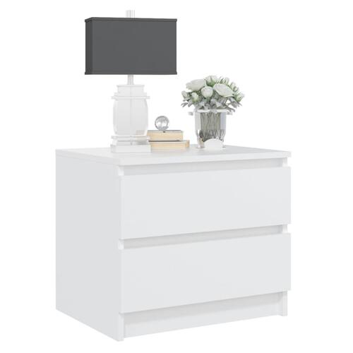 Sengeskabe 2 stk. 50x39x43,5 cm spånplade hvid