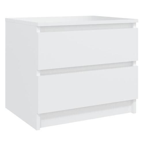 Sengeskabe 2 stk. 50x39x43,5 cm spånplade hvid