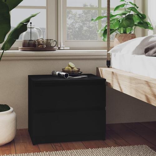 Sengeskabe 2 stk. 50x39x43,5 cm spånplade sort