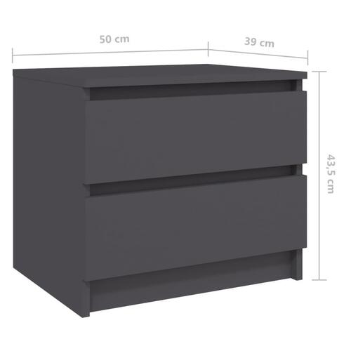 Sengeskab 50x39x43,5 cm spånplade grå