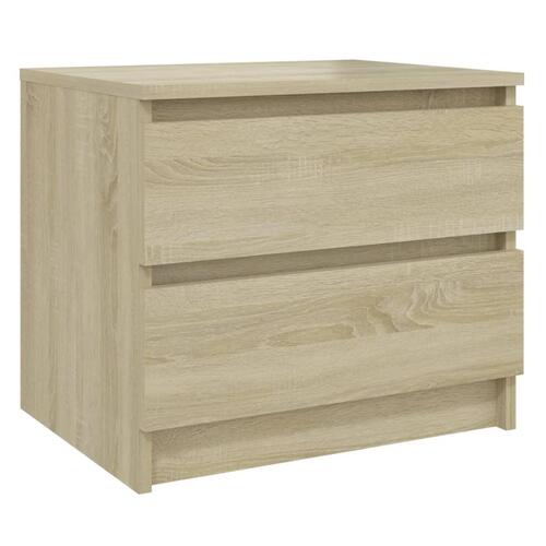 Sengeskabe 2 stk. 50x39x43,5 cm spånplade sonoma-eg