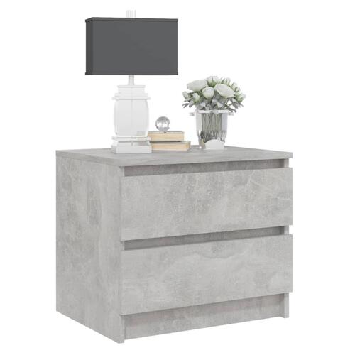 Sengeskabe 2 stk. 50x39x43,5 cm spånplade betongrå