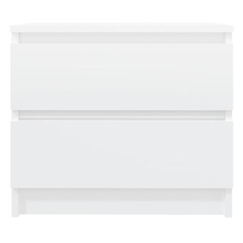 Sengeskabe 2 stk. 50x39x43,5 cm spånplade hvid højglans