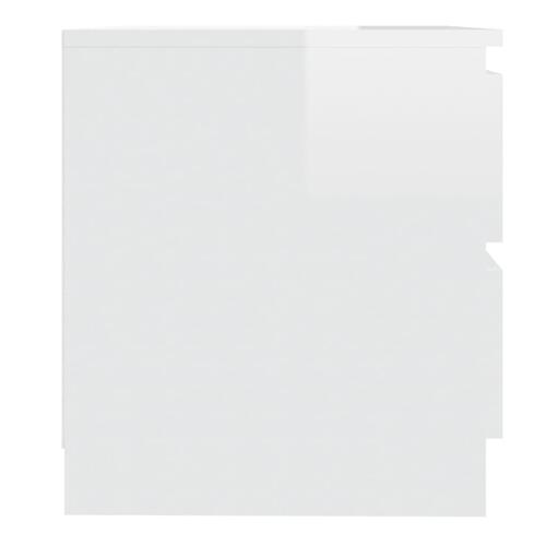 Sengeskabe 2 stk. 50x39x43,5 cm spånplade hvid højglans