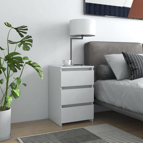 Sengeskabe 2 stk. 40x35x62,5 cm spånplade hvid