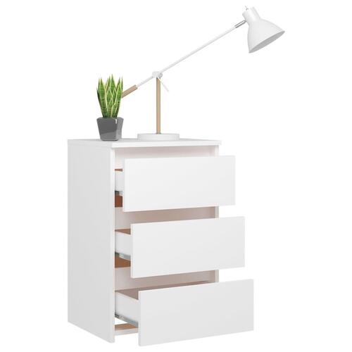 Sengeskabe 2 stk. 40x35x62,5 cm spånplade hvid